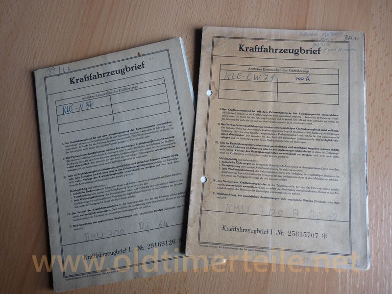 Kraftfahrzeugbriefe
